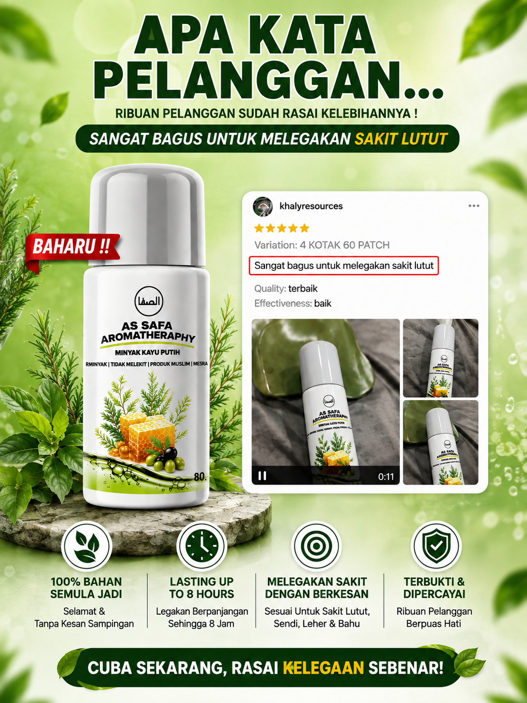 Apa kata pelanggan — testimoni sebenar As Safa Roll On