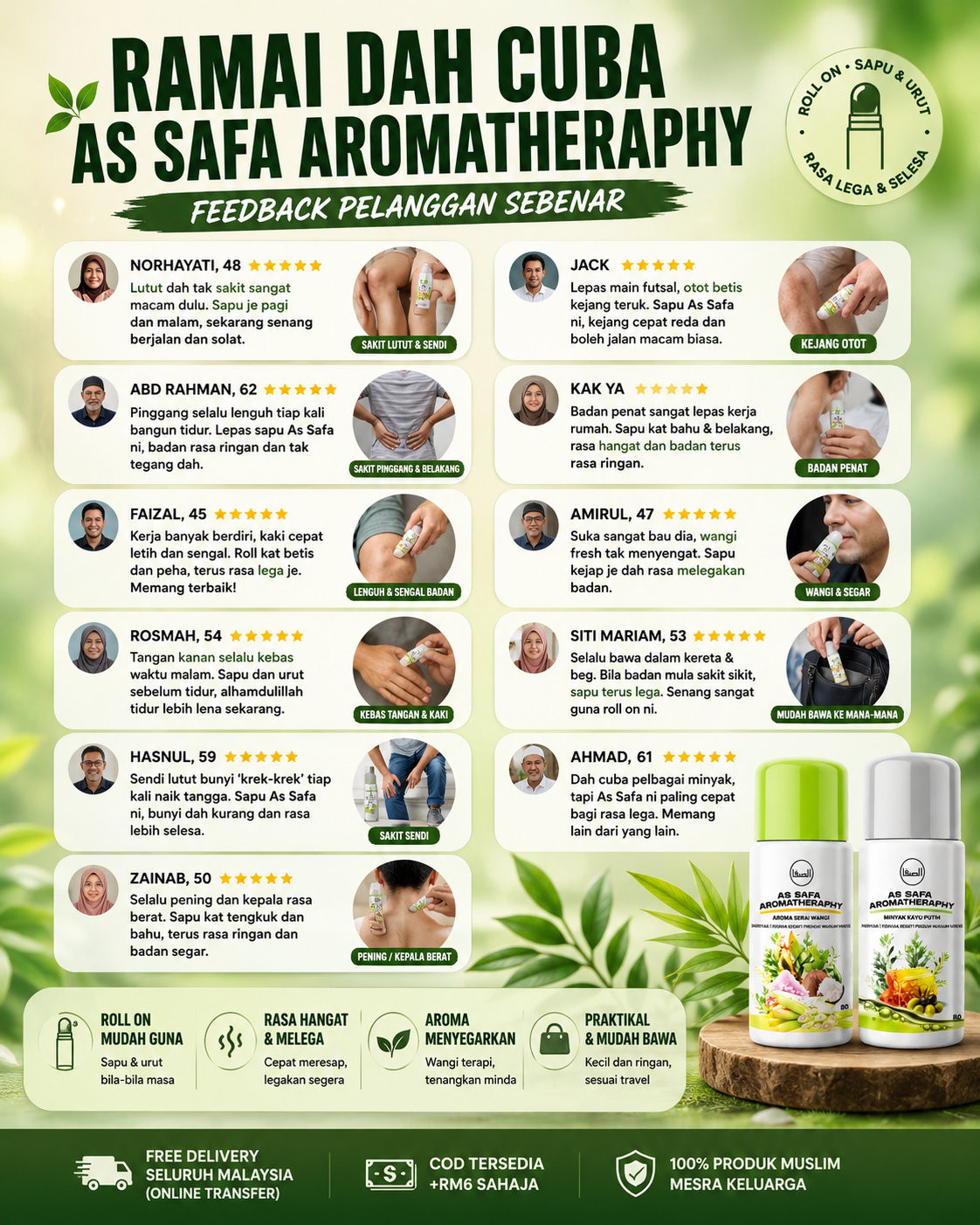 Feedback pelanggan sebenar As Safa Aromatherapy